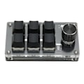 Miniatyrbild 7 av 8: 6-tangenters minitangentbord med ratt Blå brytare Trådbunden USB Trådlös Bluetooth Dubbelläge Anslutning DIY Programmerbart Mekaniskt Tangentbord Svart