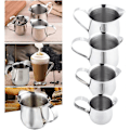 Miniatyrbillede 4 af 5: 1 stk. 150 ml Rustfrit Stål Lille Klokkeformet Mælkeskumningskande Flødekande Mælkekande til Cappuccino Espresso Kaffe (150 ml)