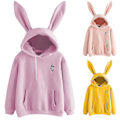 Miniatyrbillede 3 af 4: Sød Kaninøre Hoodie til Kvinder - Sort