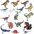 Miniatyrbillede 1 af 4: Passende strygemærker, 16 stk. dinosaurmærker, påsyede applikationer, strygemærke, broderi til børn