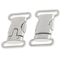Miniatyrbillede 3 af 5: 5 x 2 Stykker Metal Sideudløserspænde Snor Armbånd Kæledyrshalsbånd Sølv 4,5 x 2,5 cm