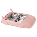 Miniatyrbilde 5 av 8: Matboks i rustfritt stål av matkvalitet, anti-skold, delt matbeholder (rosa)