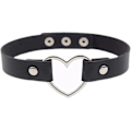 Miniatyrbilde 1 av 5: PU Imitasjon Lær Gotisk Punk Choker Kort Halskjede med Hjerteformet Kobling (Svart)