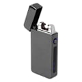 Miniatyrbillede 6 af 8: Elektrisk dobbelt buel lighter genopladelig vindsikker flammefri 220mAh aluminiumlegering USB lighter sort