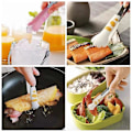 Miniatyrbilde 2 av 5: 1 stk. sett med kattetang kjøkkenmatlagings tang 24cm katteklo-formet mattang kjøkkentilbehør for matlaging av kaker, desserter, fruktsalat, sukker, ba
