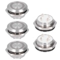 Pikkukuva 7 / 8: 5 kpl Momentary Push Button Switch Metal Auto Reset Ultra Thin Vedenpitävä LED 19mmAC220V Punainen
