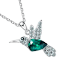 Miniatyrbilde 3 av 8: Hummingbird halskjede for kvinner Fasjonable bærbare rhinestone halskjede for fester Grønn