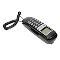 Miniatyrbilde 8 av 8: Ledningstelefon med omringing, LCD-skjerm, liten kablet fasttelefon for hjemmekontor, svart