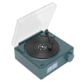 Miniatyrbild 3 av 8: X11 Bluetooth Väckarklocka högtalare 360 ​​graders stereoljud Retro Roterande Vinyl Skiva Väckarklocka Högtalare DC 5V1A Svartgrön
