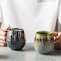 Miniatyrbilde 4 av 5: Keramisk krus for par, keramisk kaffekopp, krussett, C