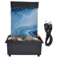 Miniatyrbillede 1 af 8: 3V USB marmor vand springvand ornamenter LED bordplade springvand med sten til hjemmekontor bord dekoration