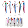 Miniatyrbilde 1 av 8: 5 stk 30g/40g Sakte Fall Pitch Fiske Lures Metall Flat Fiske Jigger Synkende Jigging Agnet for Saltvannsfiske
