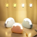 Miniatyrbillede 1 af 5: Baby Pige Sky Natlampe Soveværelse, Sød Børne Natlampe Sengelampe, Bærbar Genopladelig USB Kid LED Batteri Natlampe Gul og Hvid Belysning, Ro