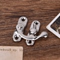 Miniatyrbilde 5 av 8: 30 stk Haspkrok Retro-stil jernlåskrok Hasp for smykkegaveesker 3,2 x 2,8 cm Sølv venstre låsekrok Hasp