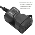 Miniatyrbilde 4 av 5: 12V Vanntett Motorsykkel Dobbel-USB Lader Strømuttak Adapter