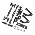 Miniatyrbild 7 av 8: RC Aluminium Övre nedre upphängningsarm Styrkopp Hexadapter Set för WPL D12 RC CarBlack