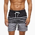 Miniatyrbillede 1 af 3: Hurtigtørrende Mænds Strandshorts Badebukser - Sort Stribet XXXL