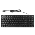 Miniatyrbillede 1 af 8: Gaming Keyboard USB Rundt 87 taster Farverigt Baggrundsbelyst Ergonomisk Mekanisk Touch Wired Keyboard til Desktop Laptop PC Sort