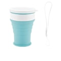 Miniatyrbilde 4 av 4: Bærbar sammenleggbar reisesett med silikonkopp - Utvidbar sammenleggbar campingkopp med lokk - 2 stk 350 ml, gradert
