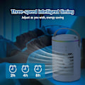 Miniatyrbillede 3 af 5: Bærbar Aircondition Ventilator, 3 Hastigheder Genopladelig Fordampningskøler med 5000 mAh Batteri & 2-8H Timer, 7 Farver LED Lys Mini Køling