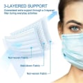 Miniatyrbilde 2 av 4: 10-pakke med komfortable 3-lags ansiktsmasker for sensitiv hud, blå
