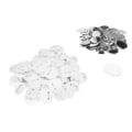 Pikkukuva 3 / 8: 100 sarjaa tyhjän napin rintamerkkien set napinvalmistuskoneeseen Tee itse pyöreä muoto ruostekestävät napinvalmistustarvikkeet 58 mm/2,3 tuumaa