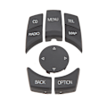 Miniatyrbild 4 av 8: 6PCS Centrala Multimedia-knappar Utsökt Yta Slät Touch Control Knob Button Cover Passar för 1 3 5 6 Serie Matt Svart