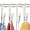 White Laundry Hooks with Clips, Hangers, Wardrobe Organizer, Clamps, Socks, Boots, Bras, Towels for Bathroom, Wardrobe, Kitchen, Office, 4 Pcs