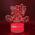 Miniatyrbillede 2 af 2: Minnie Mickey 3D LED Natlampe Børneværelse Bordlampe