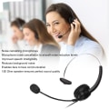Miniatyrbild 2 av 7: Call Center Headset Mono Noise Canceling Dubbel 3,5 mm plugg Computer On Ear-hörlurar för onlinekurser Call Centers