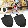 Miniatyrbillede 5 af 8: 1 par cykel lås halv wrap skridsikker cykelsko cover case vindafvisende holde varm til mountain road cykel (sort XL XXL)