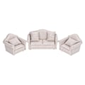 Miniatyrbillede 6 af 8: Miniature Sofasæt Simulering Blød Dukkehus Sofa Tilbehør med Puder til 3 År Gamle og Der Over