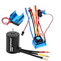 Miniatyrbild 1 av 8: 3650 Motor 3100Kv Borstlös ESC Kylfläns Set för 1/10 RC Bilmodell Tillbehör(80A )