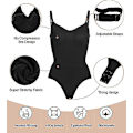 Miniatyrbillede 4 af 4: Ultra Comfy Body Shaper Kvinders Skulpturerende Bodysuit Mavekontrol Shapewear Thong med Justerbare Stropper