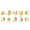 Miniatyrbillede 1 af 8: 30 ark vintage fe-stickers, blomster fe-stickers til scrapbog, junk journal-artikler, DIY-håndværk, album, bærbare computere, gule