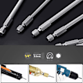Pikkukuva 4 / 5: 11 pitkän Torx-kärjen sarja ruuvimeisseleille ja sähköruuvimeisseleille - 1/4\" kuusiovarsi - Koot T6 - T40 - Pituus 100 mm