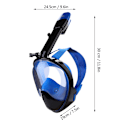 Miniatyrbilde 4 av 8: Keep Diving Full-face Snorkeling Mask Diving 2 i 1 Tørr Pust Undervanns Svømme Tube (Blå, M)