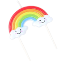 Pikkukuva 3 / 5: Syntymäpäiväkynttiläsetti - Rainbow Clouds Smiley -suunnittelu (5 kpl)