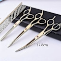 Miniatyrbild 3 av 5: 4 st/set Professionell Salong Frisörsaxar Frisering Saxar Klippverktyg Kit 7.0 tum zd EQ guld