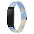 Miniatyrbillede 2 af 5: Fitbit Inspire 3 Nylon Elastisk Flettet Solo Loop Sport Watch Band Sort - 4 Blå Daisy