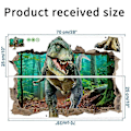 Miniatyrbild 2 av 3: Dinosaurie Skog Väggdekaler 3D Trasiga Väggdekaler Sovrum DIY Konst Dekor