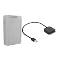 Miniatyrbillede 4 af 8: Harddisk-adapterkabel HDD/SSD-omformerledning med strømforsyning og æske EU-stik 100‑240V Grå