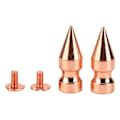 Miniatyrbild 2 av 8: 100set Roséguld Spetsiga Metall Galvanisering Burr Free Clear Tråd DIY Mässing Spikar Nitar Rock Nitar för Kläder 9x25mm