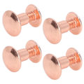 Miniatyrbillede 2 af 8: 90 sæt bogbindningsskruer ensartet belægning buede overflader galvanisering behandling metal søm nitter studs til DIY læder guld