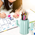Miniatyrbild 4 av 4: 2 Stycken Kaktus Pennhållare Kaktus Pennbehållare Skrivbordstillbehör Pennkoppar Kosmetisk Sminkborsthållare för Student Multifunktionell Förvaringslåda Av