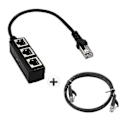Pikkukuva 2 / 5: Rj45 Ethernet -kaapelin jakaja verkkosovitin Ethernet-jakaja 1–3 kaapelisovitin_SZXM