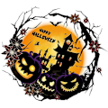 Miniatyrbilde 1 av 5: Halloween-gresskar klistremerker - Skummel sceneoppsett vindusdekorasjoner for dekorasjon
