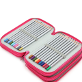 Pikkukuva 3 / 8: Neliön nelikerroksinen 72 reikää luonnospiirustus case Organizer Pure Color Pen Bag (ruusunpunainen)