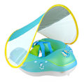 Miniatyrbillede 3 af 8: XL Baby Svømme Ring 19cm Indre Diameter Oppustelige Pool Rør PVC Non Flip Svømme Flåd med Solbeskyttelse Baldakin