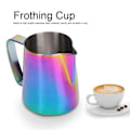 Miniatyrbilde 7 av 8: 350 ml rustfritt stål Titanize melkeskummende kopp kanne kaffekanne for Latte ArtColorful